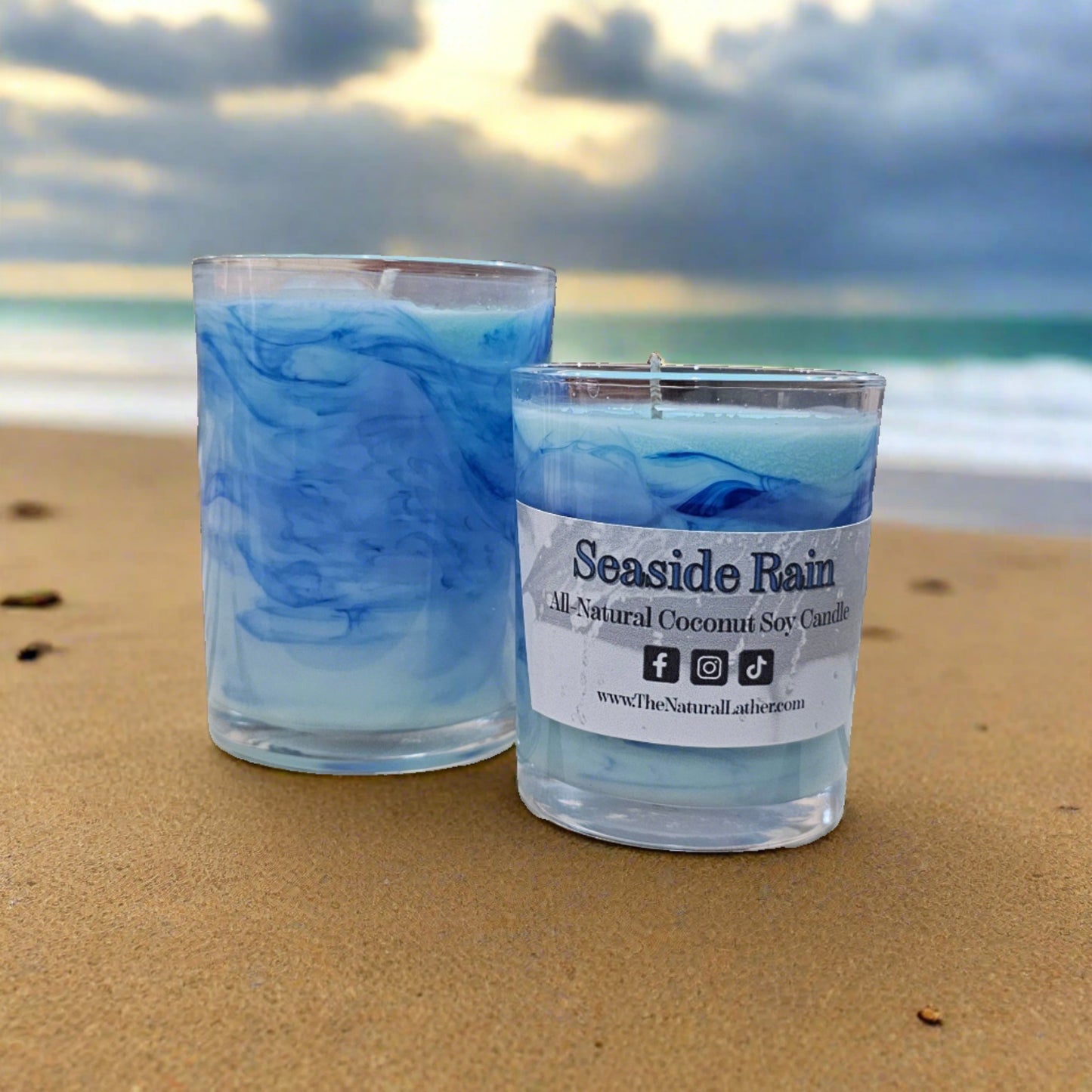 Seaside Rain Scented Coco-Soy Candle by The Natural Lather