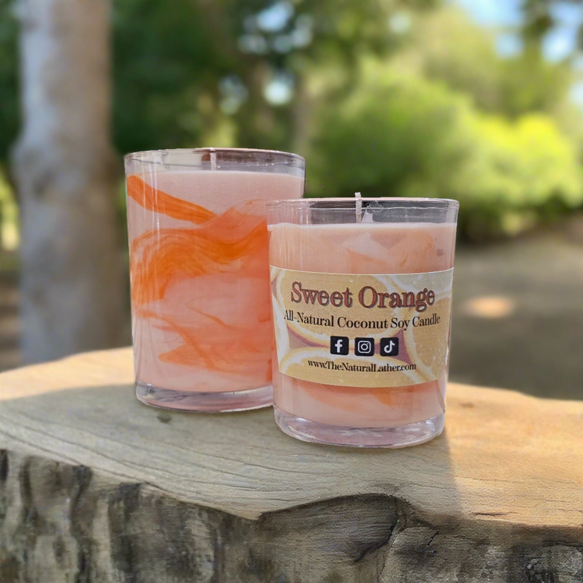 A sweet orange scented coco-soy candle by The Natural Lather