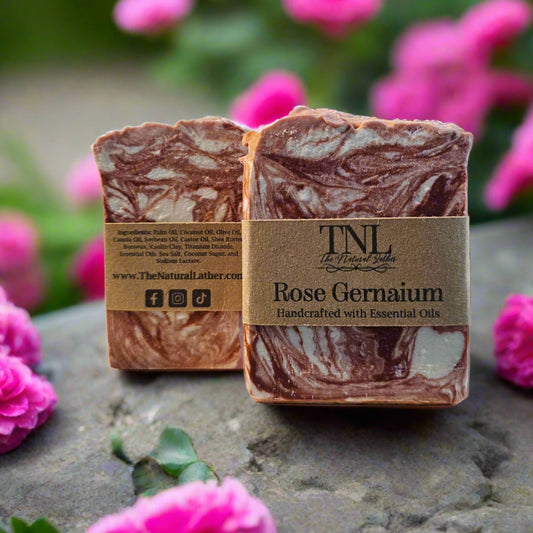 Rose Geranium Scented Bar Soap By The Natural Lather