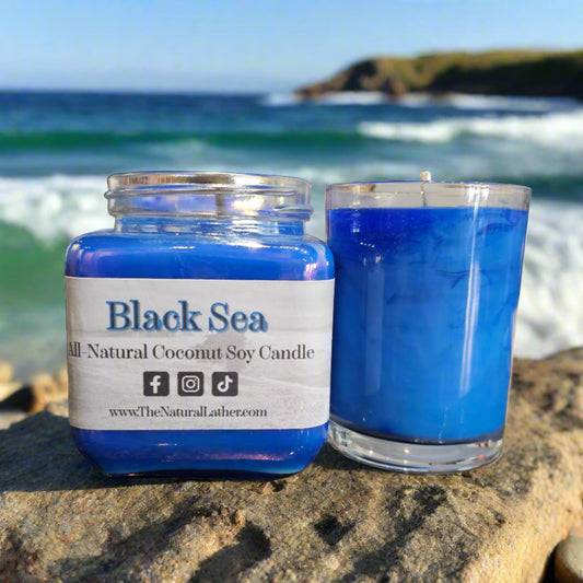 Black Sea scented Coco-Soy Candle by The Natural Lather