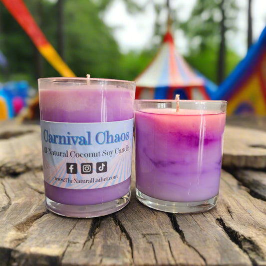 Carnival Chaos scented coco-soy candle by The Natural Lather