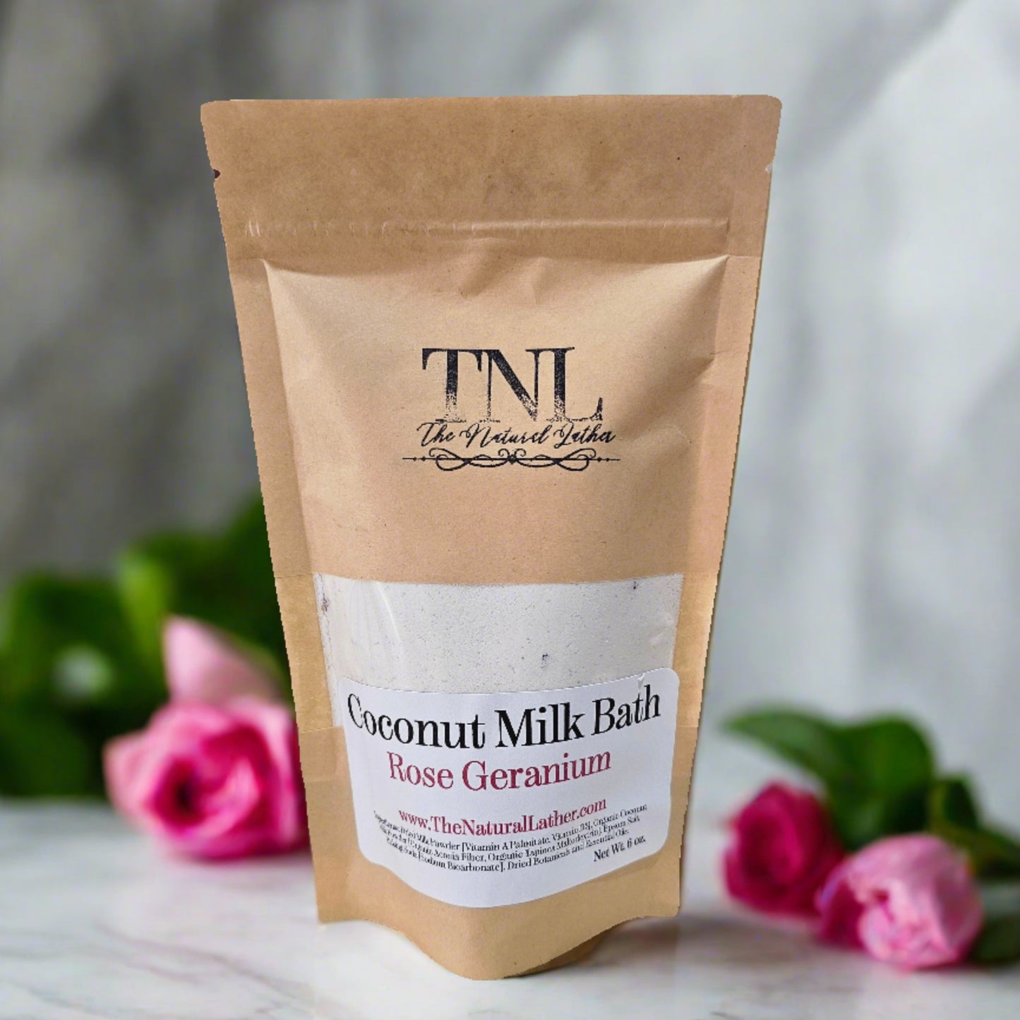 Rose Geranium scented Coconut Milk Bath by The Natural Lather